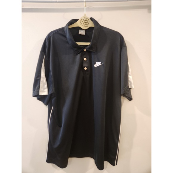 Nike Other - Nike Sportswear Men XXL Black Polo Shirt Golf Athletic Spell Out Logo